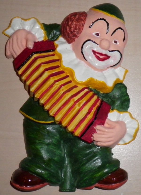 Giessbild Clown mit Handorgel